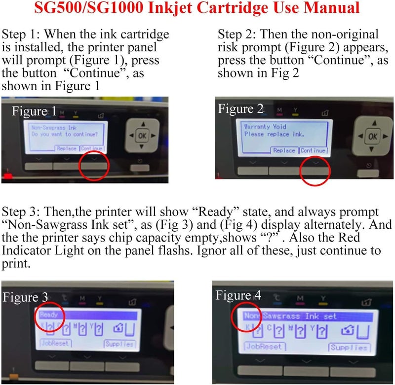 INK + SG500 SG1000 Sublimation Cartridge Compatible for Sawgrass Virtuoso SG500 SG1000 Printer (2 Black, 2 Cyan, 2 Magenta, 2 Yellow, 8-Pack), A+B(8 Pack) - Image 3